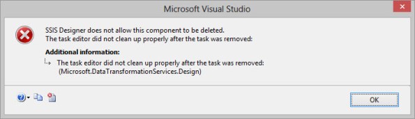 Removing an Upgraded Component from SSIS Designer Results in Error ...
